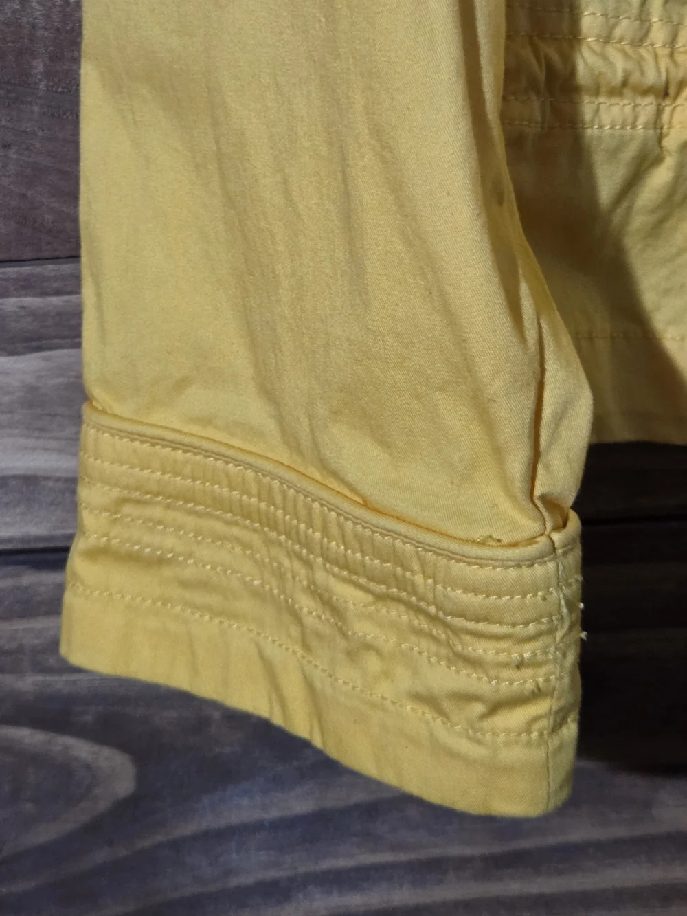 L.A.L. Live a Little Women's L Yellow Casual Utility Jacket Drawstring Full Zip